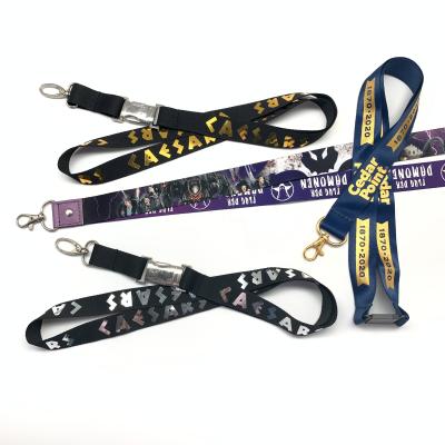 China Van de Riemlanyard for id cards silk van de bevorderingshals het Scherm Logo With Metal Lock Te koop