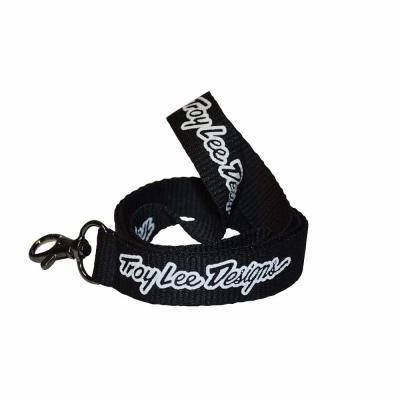 China Gepersonaliseerde OEM Logo Sublimation Printing Lanyard Black Blauwe Kleur voor Sleutel Te koop