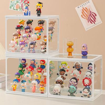 China Transparent Office Organizer Promotion Plastic Storage Handle Dollhouse Acrylic Extra Large Workable Crate With Blind Lid Box for sale
