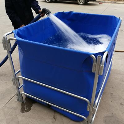 China Hotels China Custom made Plastic Durable PVC Fish pond Fish farming tank with steel frame in large size for sale