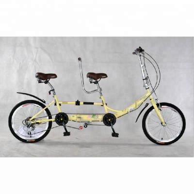 China Steel Double Seat Folding Tandem Bike For Leisure Guided Adult Tandem Bike for sale