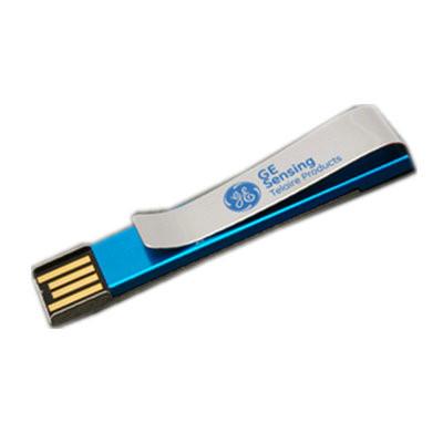Chine L'éclair fait sur commande d'USB en métal de trombone conduit 1GB, commandes de pouce d'USB d'agrafe d'argent à vendre