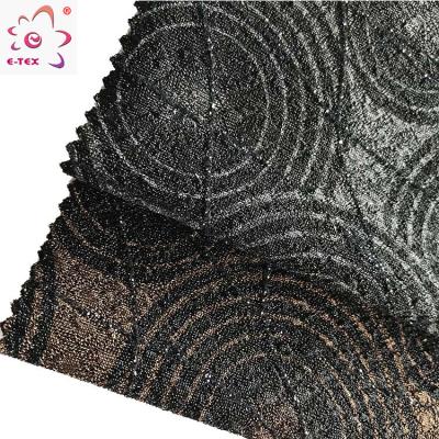 China High Quality Double Stretch Jacquard Fukro Fabric Print With Metallic For Dress for sale