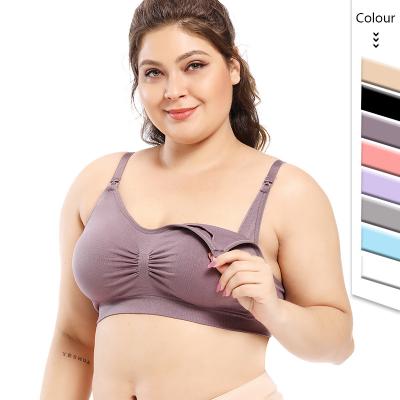 China Wholesale Antibacterial Women Plus Size Underwear No Steel Ring Front Closure Maternity Nursing Feeding Bra for sale