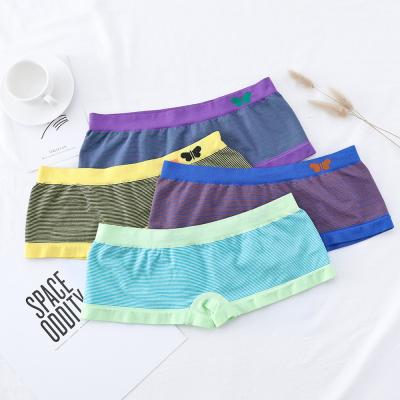 China 2835 Wholesale Hot Sale Antibacterial Women's Boxer Striped Cotton Low Waist Women's Underwear for sale