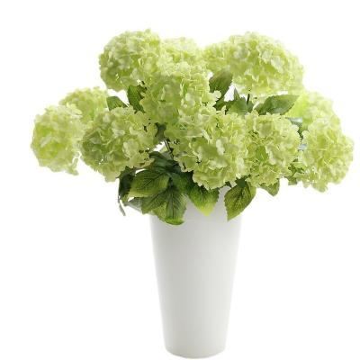 China Party Wedding Home Decaration Artificial Silk Big Blue Hydrangea Bouquet Flower Decorative Flowers Burgundy Dark Flowers for sale