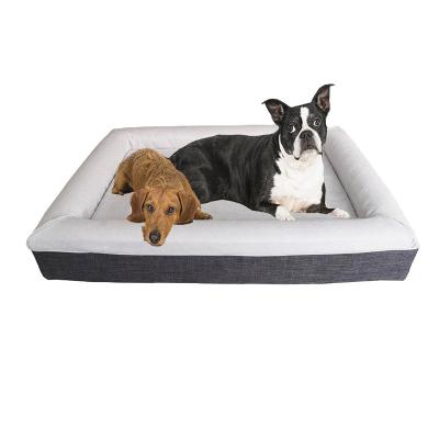 China Luxury Orthopedic Large Pet Bed Machine Travel Dog Bed Sofa Washable Pet Sofa With Removable Cover for sale