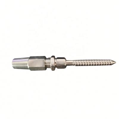 China Bridge Railings High polished rigging hardware wood threaded stainless steel 304 316 wire rope terminal for quick attach for sale