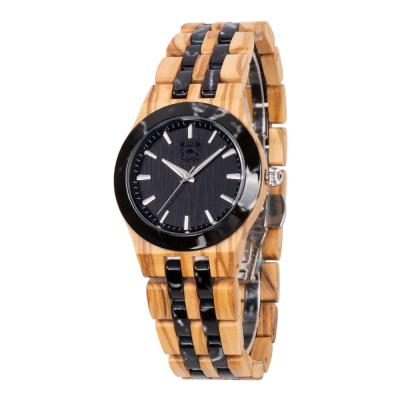 China New Design Multiple Fashion Time Zone Luxury Natural Wood With Pattern Quartz Marble Ladies Watch for sale