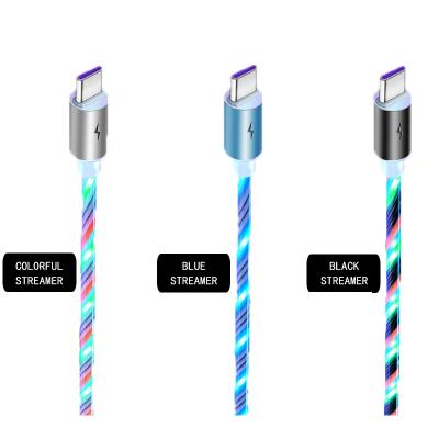 China Colorful Single Flame 5a Cable For Apple Android TYPE-C Fast Charging Single Head Light Charging Cable for sale
