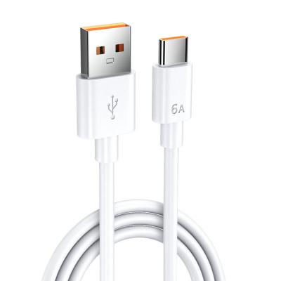 China Single Super Fast Charging 6A Cable is Suitable for Huawei Xiaomi LEECO TYPE-C Instant Charging 66W Cable with Orange Rubber Core for sale