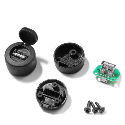 China Round USB C Connector Panel Mount Quality USB Cable Adapter Single Guaranteed Magnetic Black for sale