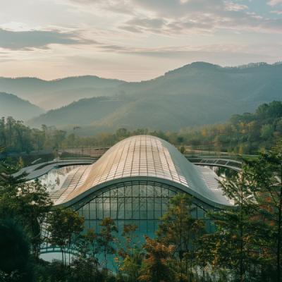 China Stilvoll gestaltete Raumrahmenstruktur für Zentralparks und Freizeitgebäude zu verkaufen