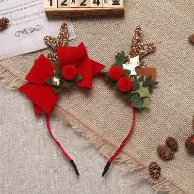 China Wholesale Creative Headband Antlers Butterfly Decoration Christmas Buckle Christmas Gift Headband Headband Decorations for sale