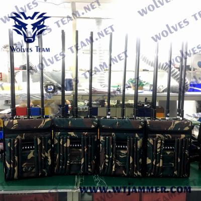 China 6 Bands 150 Meters 80w Mobile Signal Jammer Device Blocking 2G 3G 4G 5G for sale