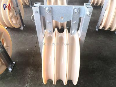 China Aluminium Sheave 60KN Large Diameter Rope Pulley Universal Stringing Block Rubber Lined for sale