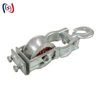 China Sitting Hanging Type Universal Conductor Stringing Blocks Single Nylon Sheave for sale