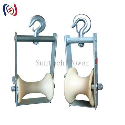 China Aerial Cable 120 X 130mm Conductor Stringing Blocks Stringing Roller Block For Overhead Line for sale