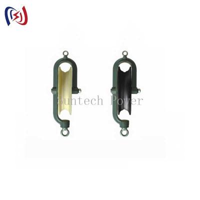 China Overhead Line Round Belt Hold Down Wire Rope Pulley Wheel Transmission Stringing Blocks for sale