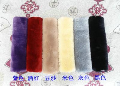 China Customized Black Sheepskin Steering Wheel Cover Shearling Lambskin for sale