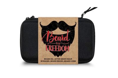 Chine Cosmetic Bag Grooming Gift Sets Includes Beard Oil, After Shave Balm, Beard Brush, Beard Comb, Scissors à vendre