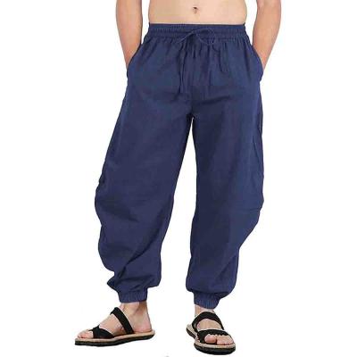 China Anti-Wrinkle Shinesia Men's Pants Plus Size Solid Color Canvas Elastic Waist Cotton Casual Loose Casual Harem Pants for sale