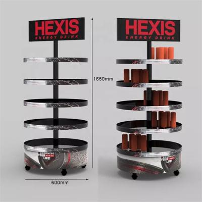 China Round rotatable metal bakery tools bread hardware workshop large storage space shelf display rack à venda