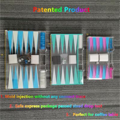 China Backgammon Mold Premium High Gloss Colorful Acrylic Backgammon Game Set à venda