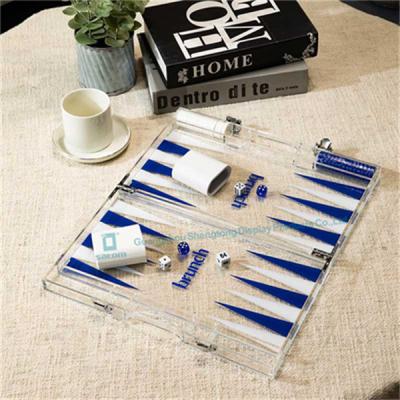 China Custom Logo White Backgammon Cup Chips Professional Navy Luxury Backgammon Boards à venda