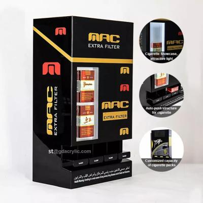 China Suporte acrílico do armário de exposição do cigarro de cigarro do impulso automático com área de exposição da iluminação à venda