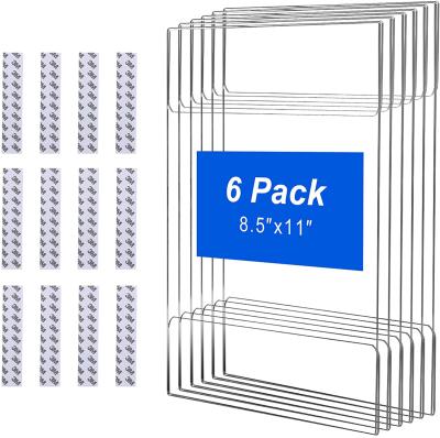 China 8.5 x 11 Slatwall Hanging Sign Holder Acrylic Card Display Stands à venda