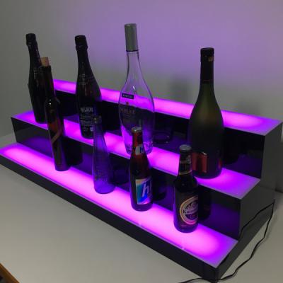 Chine RGB Lighted Liquor Bottle Shelf Stand 3 Tier Led Light Liquor Bottle Display à vendre
