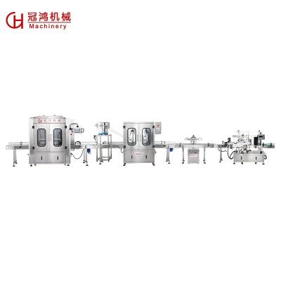 China Chemical Customized Filling Line Automatic Filling Capping Packing Machine And Double Side Labeling Line For Detergent/Liquid Detergent for sale