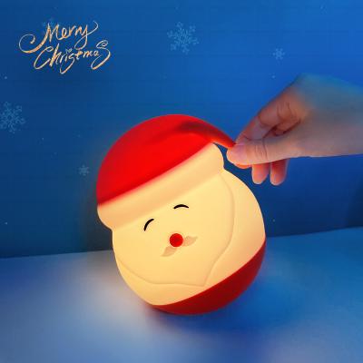 China 7-Color Silicone LED Santa Table Snowman Night Light Children's Gift For Bedroom Decor For Living Room for sale