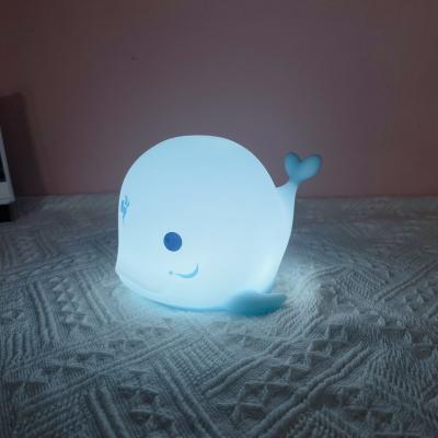 China Soft Dolphin USB Nursery Silicon Nightlight Animal Lamps Kids Small Touch Decoration for sale