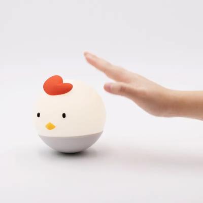 China Chicken Night Light BPA Free Soft Silicone LED With Touch Control For Kids Gift for sale