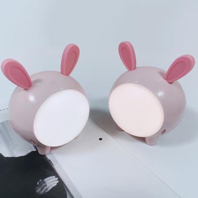 China LED 3D Pink Molong Rabbit Night Light Toy Battery Operated PVC for Touch Switch Home Living Room for sale