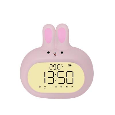 China Rabbit Modern Design Dual Function Analog Digital Alarm Clock with Cute Backlight Light for Kids for sale