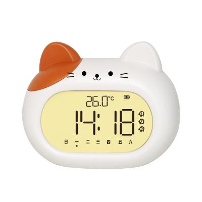 China Dual Function Analog-Digital Alarm Clock Warm White LED Backlight Modern Design for sale