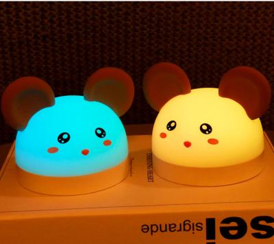 China Cartoon Rat LED Silicone Nightlight Kids USB Charging Bedside Digital Wake Up Alarm Clock for sale