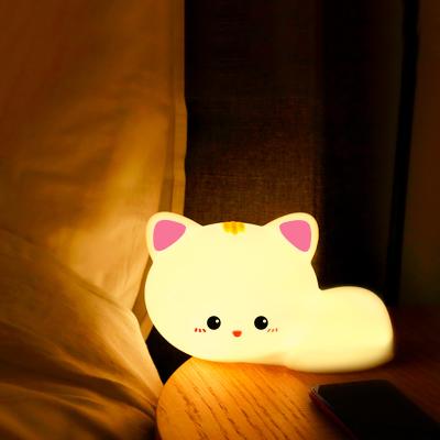 China Mini Lovely Cat Rechargeable Led Soft Touch Silicone Night Light For Kids for sale