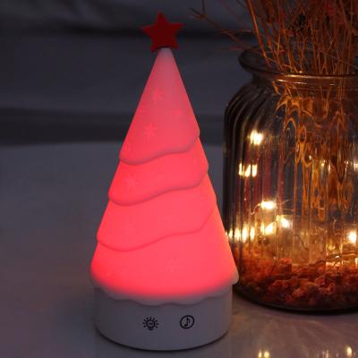 China Christmas LED Rechargeable Battery Operated Silicone Night Light For Kids Baby Bedroom for sale