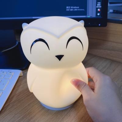 China Silicone Dimmable Color Changing Owl Night Lamp LED Light Source and Remote Control for Baby for sale