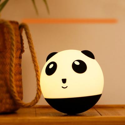 China Panda Silicone Night Light Touch-sensitive USB Rechargeable 7 Colors Kid's Bedroom LED Table Lamp for sale