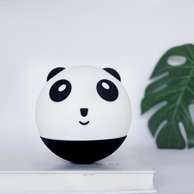 China Creative Children's Panda Night Light Soft Light Eye Care Sleeping Bedroom Silicone LED Table Lamp for sale