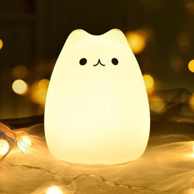 China Gift Rechargeable Silicone Animal Lamp Cute Night Light Decor Dimmable 7 Colors for Kid Room for sale