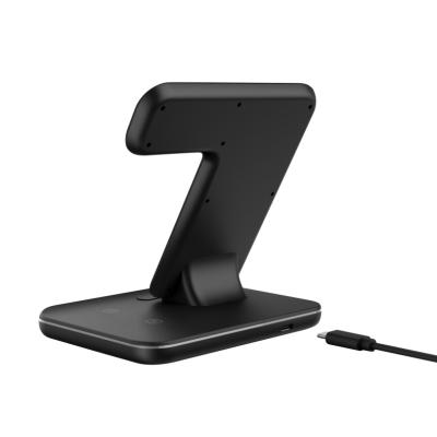 China Earphone Fast Charge Wireless 3 in 1 15w 10w Charger Stand holder Qi Wireless Charging Multifuncion Station for iPhone iWatch Airpods for sale