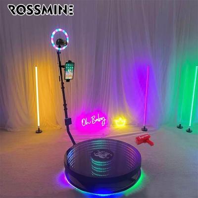 China Metal + LED & Most Popular Temperd Photo Booth Order Photo Booth 5-6 Wedding Party 360 360 Transparent Glass Video Glass People 360 Spining Led 40 Inch Photo Booth for sale
