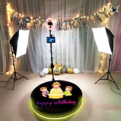 China Full Metal/Glass Rossmine Moving Video Selfie 360 Photo Booth Manual 360 Photo Booth 360 Photo Booth Solid Automatic Slow Motion Photobooth With Ring Light for sale