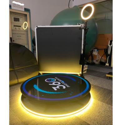 China 2021 New 360 Protection Low Noise Solid Metal or Metal+Glass Photobooth Free Customize Logo Private Video Photobooth Software iPad Adjustable 360 Photo Booth for sale